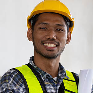 Construction foreman on an active job site
